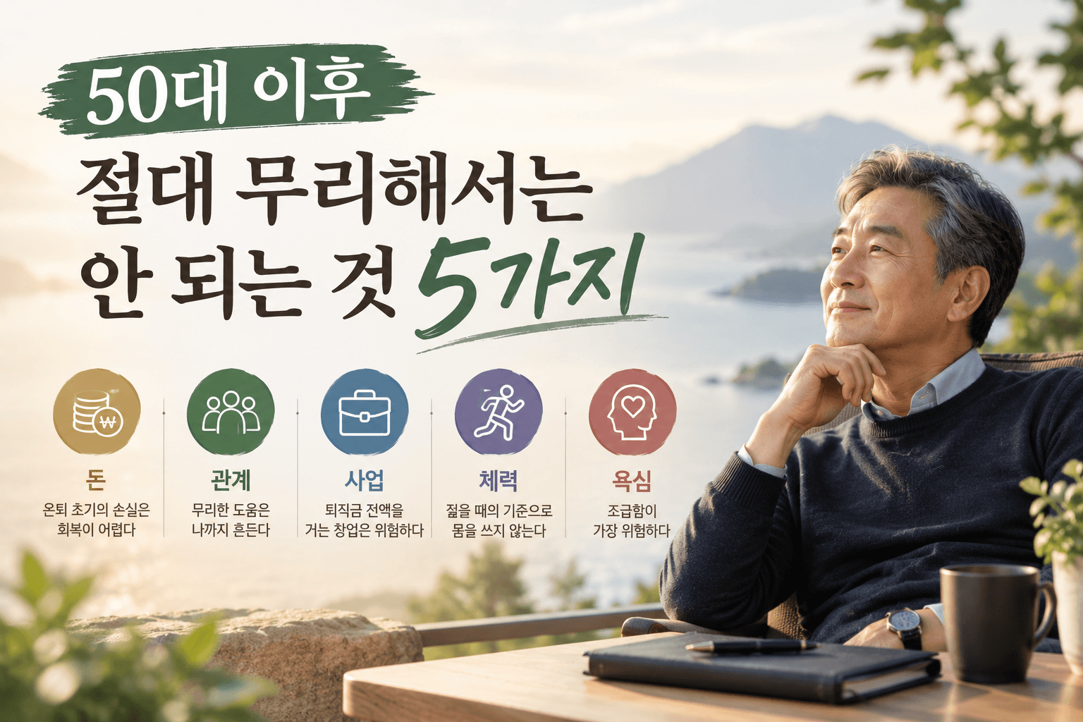 50대 이후 절대 무리해서는 안 되는 것 5가지
